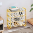 thumbnail image 4 of Mlkoz Shoe Rack for Closet Clearance! Shoe Rack-Shoe Rack Storage Organizer With 4 Tiers Metal Shelves For Bedroom- Closet- Entry- Dorm Room (Gold), 4 of 5