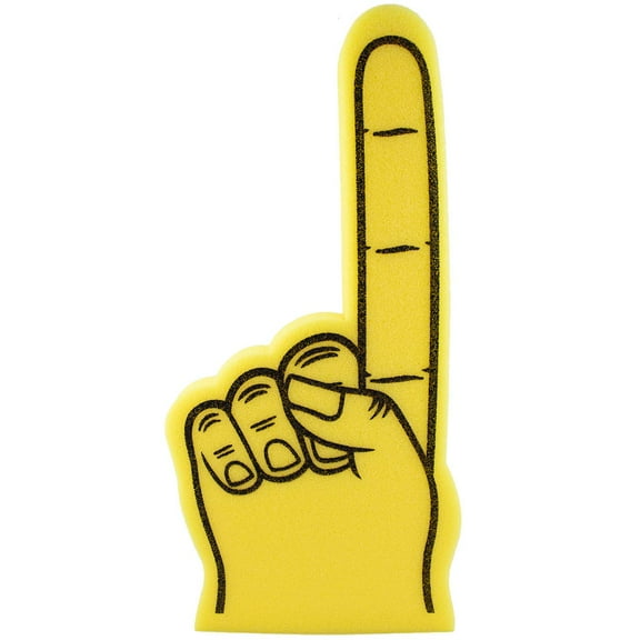 Giant Foam Finger 18 Inch-DIY Blank Foam Hand for All Occasions-Cheerleading for Sports - Exciting Vibrant Colors use as Celebration Pom Poms-Great for Athletics Local Sport Events Games-Yellow