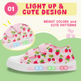 thumbnail image 2 of FUNCOO PLUS Kids Light Up Sneakers Toddler Girls Canvas Shoes, Little Pink Strawberry, Size 9, 2 of 6