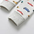 thumbnail image 6 of Toddler Baby Boy Clothes Cartoon Car Pattern Long Sleeve Tops and Long Pants Set Fall Sweatsuits Outfits Gray 6-9 Months, 6 of 6