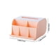 thumbnail image 3 of Caja de pañuelos de escritorio de plástico con compartimento de almacenamiento para organizar el salón y el escritorio de oficina, 3 of 6