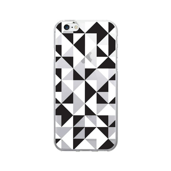 OTM Prints Clear Phone Case, Geo Triangle Black & White - iPhone 6/6s/7/7s