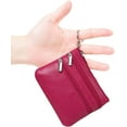 thumbnail image 2 of LAICAIW Women's Genuine Leather Coin Purse Mini Pouch Change Wallet with Keychain,Rose, 2 of 6
