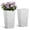 White, variant on VEVOR Tall Planters Set of 2, 23 Inch Large Outdoor Taper Planters for Outdoor Indoor Plants, Front Porch Plastic Modern Flower Pots with Casters, Inner Pot & Drainage Holes for Patio, Garden, Black