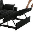 thumbnail image 5 of 3 in 1 Convertible Sleeper Sofa Bed, 53" Modern Convertible Sofa Bed with 2 Detachable Arm Pockets,Velvet Pull Out Couch with Pull Out Bed for Living Room Furniture,Black, 5 of 7