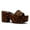 Leopard Brown, variant on Women Open Round Toe Platform Mules Slip on High Chunky Block Heels Fashion Shopping Casual Backless Sandals Size 6 Beige