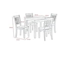 thumbnail image 5 of Benjara Diyo 5 Piece Dining Table Set, Square Top, Slatted, Natural Brown Wood, 5 of 5