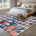 thumbnail image 4 of Independence Day Area Rugs 5'x7', Washable Small Throw Rugs for Laundry Room Playroom, Flag Balloons Butterflies Blue Plaid Indoor Outdoor Rug Non-Slip Low Pile Carpet Runner Reversible Floor Mats, 4 of 8