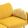 thumbnail image 5 of Velvet Loveseat Sofa Couch with Adjustable Backrest,Upholstered Accent Sofa with 2 Bolster Pillows and Metal Legs,Living Room Sofa Couch for Small Space Office, Mustard, 5 of 7