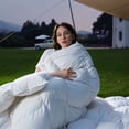 thumbnail image 5 of Teler Goose Down Comforter Queen Size, Extra Fluffy White Duvet Insert, Ultra-Soft, Breathable , All Season Hotel Luxury Bedding Comforters, 4 Corner & Center Loops , White, 5 of 10