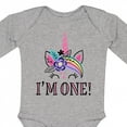 thumbnail image 4 of Inktastic First Birthday Unicorn for Girl Girls Long Sleeve Baby Bodysuit, 4 of 5