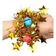 thumbnail image 2 of Oiur Christmas Jingle Bell Wristband Tinsel Bracelet Dancing Performance Props Carnival Party Supplies Bell Bangle for Cheering Squad,B, 2 of 8