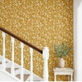 thumbnail image 2 of S4sassy Self-Stick Decorative Wallpaper, Botanical Flower Wall Paper, Textured Vinyl Waterproof Contact Paper, White on Mustard Yellow, 25"x360"inch Removable Walls Covering for Bedroom, Yellow, 2 of 9