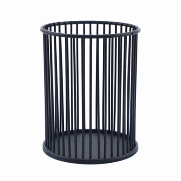 XmhyTop-A Makeup Organizer Metal Makeup Brush Holder, 10*10*8cm Brush and Pen Organizer, Vintage Cosmetic Display Case, 1 Piece,Black