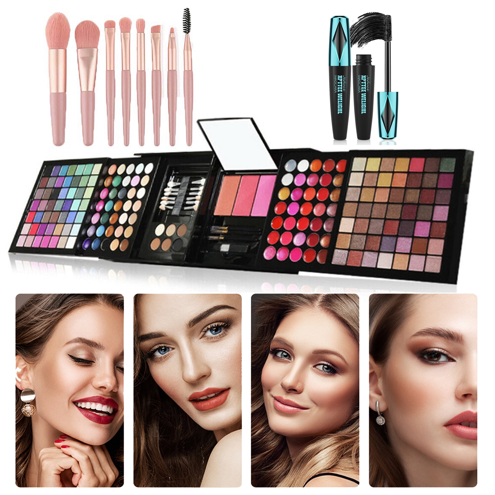 Cosprof Mixed Beauty Makeup Kit, Set All in One, Color Matte Shimmer Eyeshadow Palette Mascara Blushes Lipstick Makeup Brush Set, Box Birthday Gifts for Teenager Women - Walmart.com