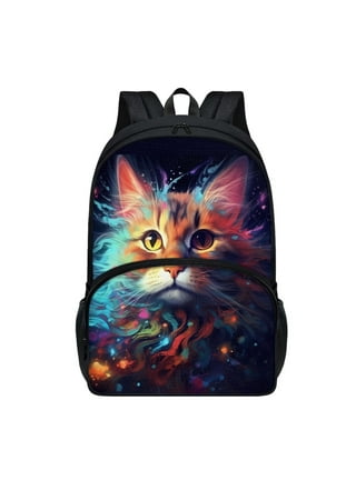 Beginterest Black Cat Backpack with Lunch Bag for School Boys Girls Cute  Animal Backpack Set of 2