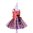 thumbnail image 6 of Mikilon Girls Halloween Dress Size 1-8 Years Kids Performance Sleeveless Tulle Dress Solid Color Graphic Bow Tied Dresses, 6 of 8