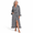 Black-X-Large, variant on Womens Gingham Robes Long Sleeveton Ruffle Wrap Bathrobe
