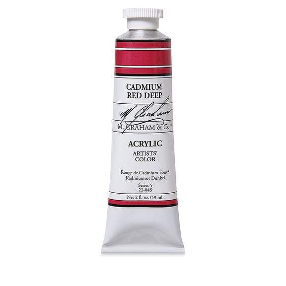 M. Graham Artists' Acrylics - Cadmium Red Deep, 2 oz tube