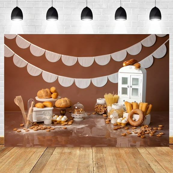Kitch Donut Bread Photography Backdrop Newborn Baby Shower Birthday Party Smash Cake Chocolate Background Photo Studio Props