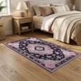 thumbnail image 2 of ODIKA Floral Boho Medallion Design With Vintage Petal Toss And Slim Border Easy Care Kids Safe for Small Living Room, Playroom, Bedroom, 2 of 7