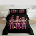 thumbnail image 2 of Homewish Funny Christmas Nutcracker Queen Comforter Set,Leopard Stars Print Bedding Sets,Pink Black Bedding Comforter Set For Kids,Breathable Home Decor Reversible,3 Pieces, 2 of 8