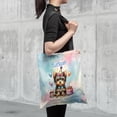 thumbnail image 4 of Happy Birthday Cute Puppy Yorkshire Terrier with Cake Gifts Party Hat All Over Print 3D Canvas Tote Bag Yorkie Dog Lover Gifts Reusable Handbag - 00029, 4 of 5