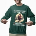 thumbnail image 2 of Christmas Sweatshirt, Howdy Santa Cowboy Riding Horse Christmas Sweatshirt, Western Ugly Sweater, Rustic Crewneck for Parties & Gifts, 2 of 5