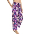 thumbnail image 2 of Daiia cute rainbow mushroom Skull Women's Sleep Pant with Pockets and Drawstring,Pajama Pants-Medium, 2 of 9