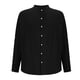 thumbnail image 5 of Blusa y camisa de manga larga con cuello alto para hombre, color liso, cuello alto, botones, cárdigan de manga larga, blusa de poliéster para hombre, 5 of 9