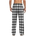 thumbnail image 6 of Xcmzpl Mens Pajama Pants Cotton Lightweight Plaid Sleep Lounge Pants Elastic Waist Drawstring Baggy PJ Bottoms with Pockets, 6 of 7