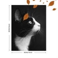 thumbnail image 3 of Black White Cat Portrait Canvas Wall Art Print, Living Room Bedroom Cafe Interior Decor, 3 of 8