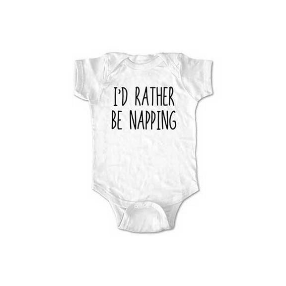 I'd rather be napping - wallsparks cute & funny Brand - baby one piece bodysuit - Great baby shower gift!