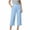 #05 Light Blue 【Mix & Match: Stock Up on Your Favorite Colors】, variant on Women's Casual Solid Cotton Blend 3/4 Length Pants, Elastic Waist Pull-On Trousers with Pockets, Comfortable Mid-Rise Capris for Everyday Wear, Summer Walking, Office, Travel, &