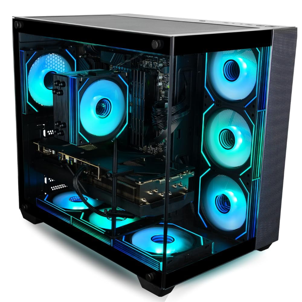Panorama XL RTX 5090, Ryzen 7 9700X, 32GB DDR5 RAM, 2TB NVMe Gen4 SSD, Prebuilt Gaming Desktop PC w/Windows 11 Pro, 3-Year Warranty, RGB Gamer Keyboard+Mouse, Internal Wi-Fi 7, 3X DP, HDMI & RJ-45