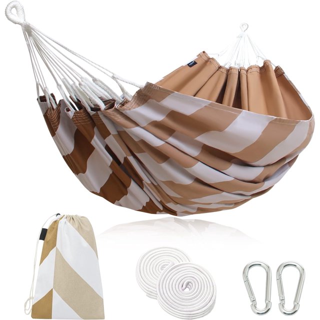 Hamaca de algodón para interiores, elegante, tamaño king, hamacas portátiles duraderas para jardín brasileño para 2 personas con bolsa de transporte para dormitorio, patio, patio trasero, po