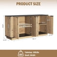 thumbnail image 4 of UZUGUL 4-Door Fluted Suction Sideboard, Wood Color with Black Top, Wave Groove Design, Easy Assembly, 4 of 6