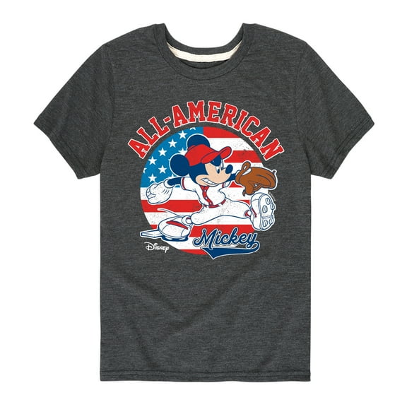 Disney - Americana - Mickey Americana Baseball - Toddler And Youth Short Sleeve Graphic T-Shirt