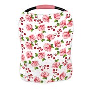 ECZJNT Pink Roses Nursing Cover Baby Breastfeeding Infant Feeding Cover Baby Car Seat Cover