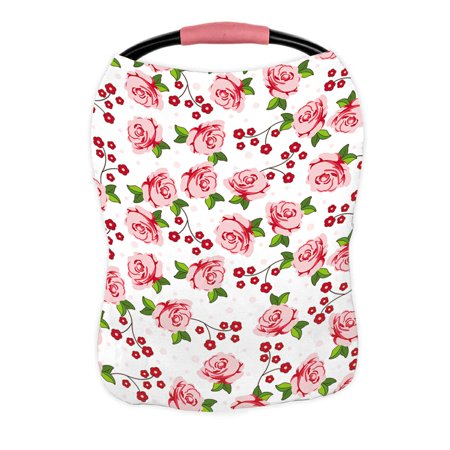 ECZJNT Pink Roses Nursing Cover Baby Breastfeeding Infant Feeding Cover Baby Car Seat Cover