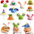 thumbnail image 2 of PENGXAING Petit Chapeau d'Animal Adorable Chapeau de Hamster Tricoté Réglable Confortable Petits Animaux de Compagnie Couvre-Chef Animal Costume Accessoire, 2 of 6
