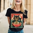 thumbnail image 2 of Womens Anime Cat Ramen Graphic T-Shirts Japanese Funny Graphic Short Sleeve Tees Kawaii Cat Anime Gifts Tops, 2 of 5