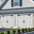 thumbnail image 3 of Farmhouse Wood Grain Garage Door Cover Banner 7 x 8 FT, Vintage Country Barn Gate Grey Garage Door Curtains Backdrop with Grommets for Indoor Outdoor Wall Party Porch Yard Decorations Background, 3 of 9