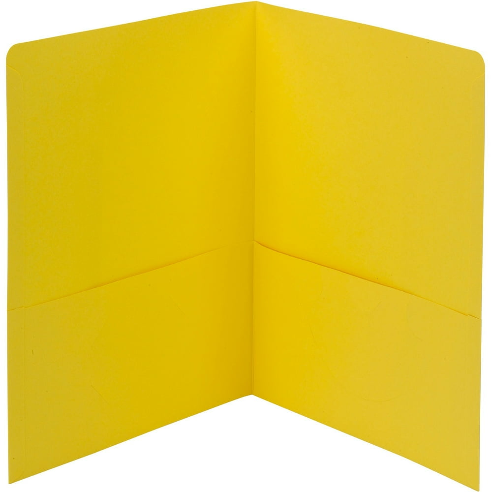 Smead 2Pocket Folders, Yellow, 25 / Box (Quantity)