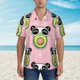 thumbnail image 2 of Disketp Hawaiian Shirts For Men,Panda Avocado Print Mens Casual Short Sleeve Button Down Shirts Beach Shirt, 2 of 7