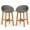 Gray, variant on Costway Outdoor Faux Rattan Bar Chairs Set of 2 Solid Acacia Wood Bar Stools for Porch Brown