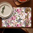 thumbnail image 4 of Pioneer Flower Floral Print Pattern Summer Placemats Table Placemats Set Of 6-Linen Kitchen Washable Placemats Table Mats 12x18 Inch Non-Slip Heat Resistant, 4 of 5