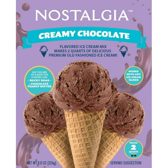 Nostalgia 2-Quart Premium Ice Cream Mix, Chocolate, Chocolate Ice Cream