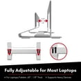 thumbnail image 5 of Macally Vertical Laptop Stand for Desk - Adjustable Vertical Laptop Holder Desk for Universal Compatibility - Save Space & Improve Airflow with Closed MacBook Stand Dock (Pro/Air) - Weighted Frame, 5 of 9