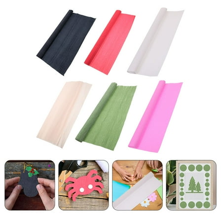 FOMIYES 6Pcs Colored Crepe Paper Rolls Assorted Color For Diy Crafts And Flower Making Craft Supplies 19.7x98.4in